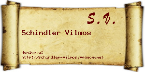 Schindler Vilmos névjegykártya